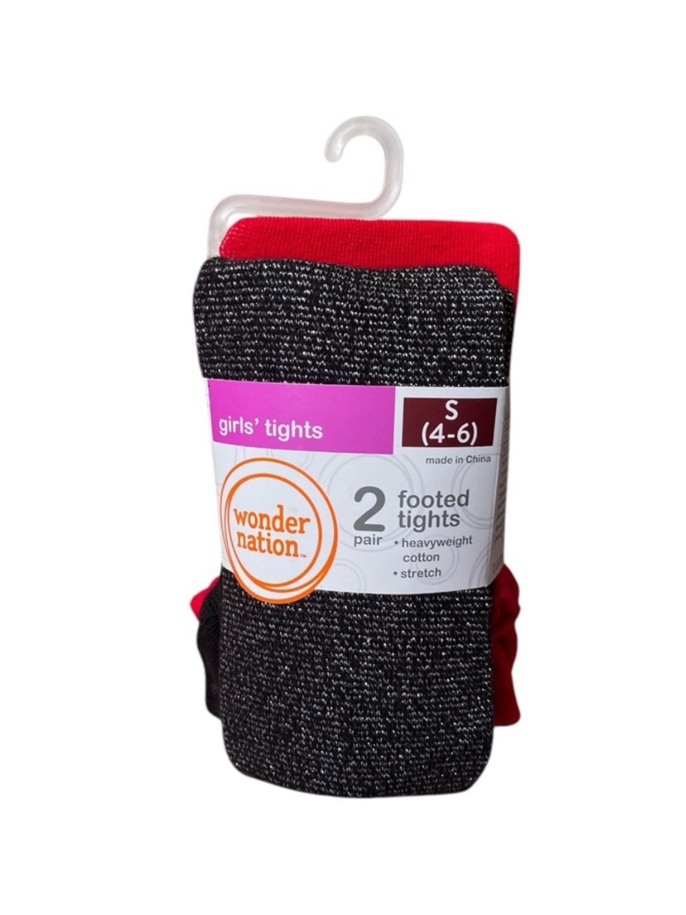 Wonder Nation Gold Lurex And Flat Red Footed Tights